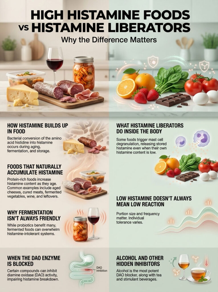 Distinguishing High Histamine Foods from Histamine Liberators