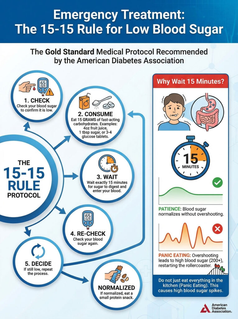 Emergency Treatment: The 15-15 Rule for Low Blood Sugar