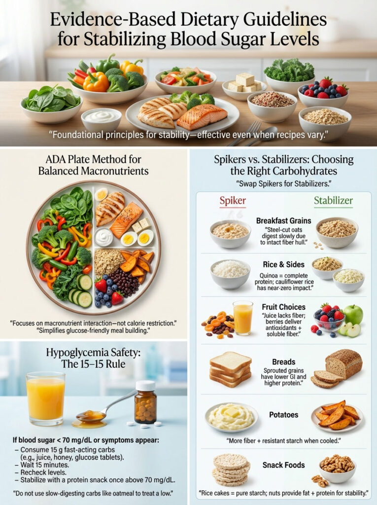 Evidence-Based Dietary Guidelines for Stabilizing Blood Sugar Levels
