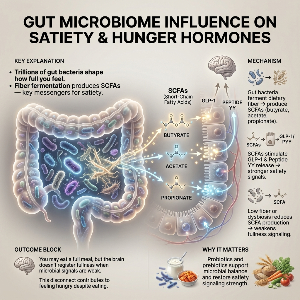 Gut Microbiome Influence on Satiety and Hunger Hormones
