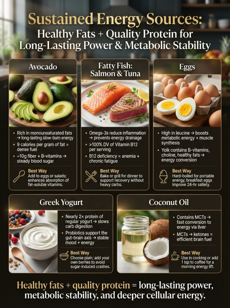 High-Energy Foods With Healthy Fats and Protein for Satiety