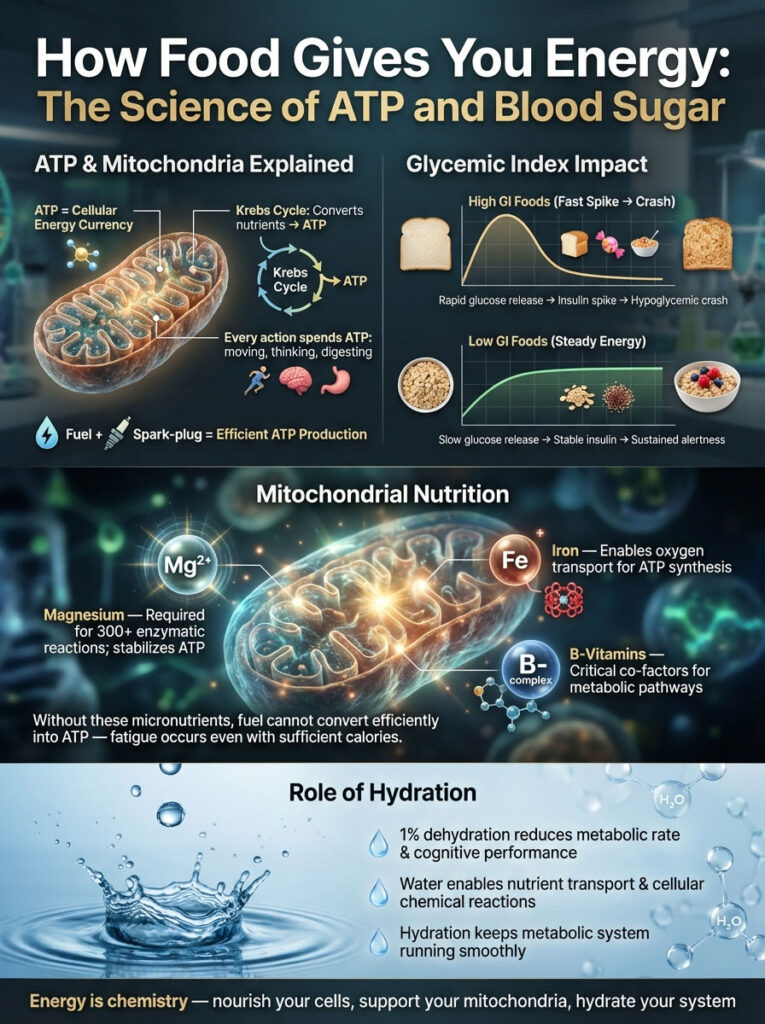 How Food Gives You Energy: The Science of ATP and Blood Sugar