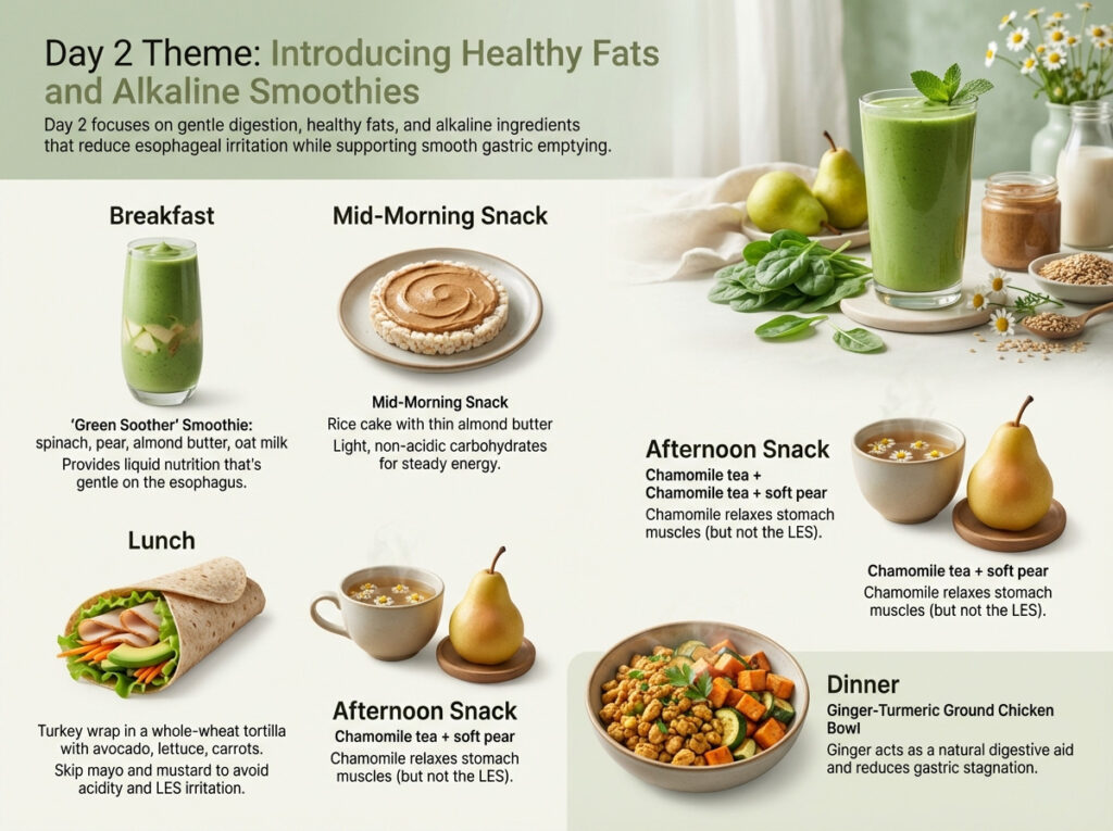 Day 2 Meal Plan: Introducing Healthy Fats and Alkaline Smoothies