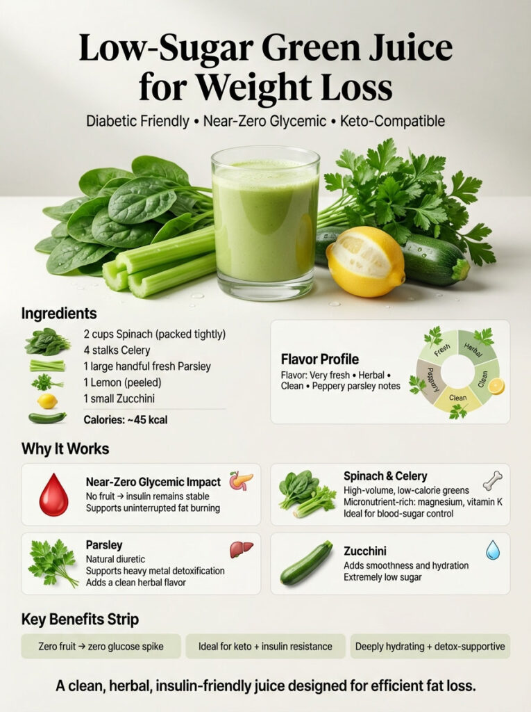 Low-Sugar Green Juice Recipe for Weight Loss (Diabetic Friendly)