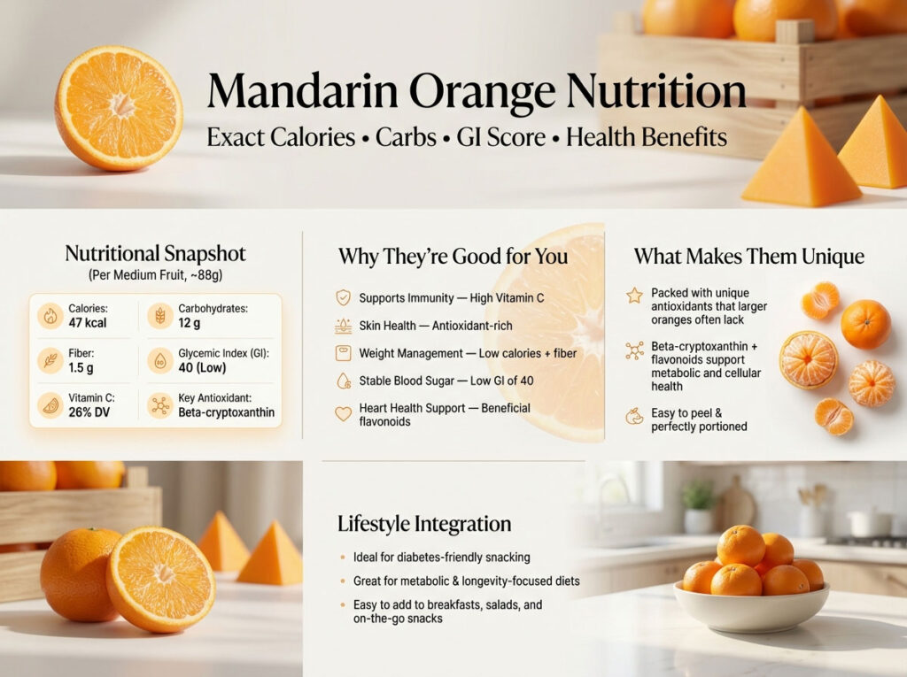 Mandarin Orange Nutrition: Exact Calories, Carbs, GI Score & Surprising Health Benefits