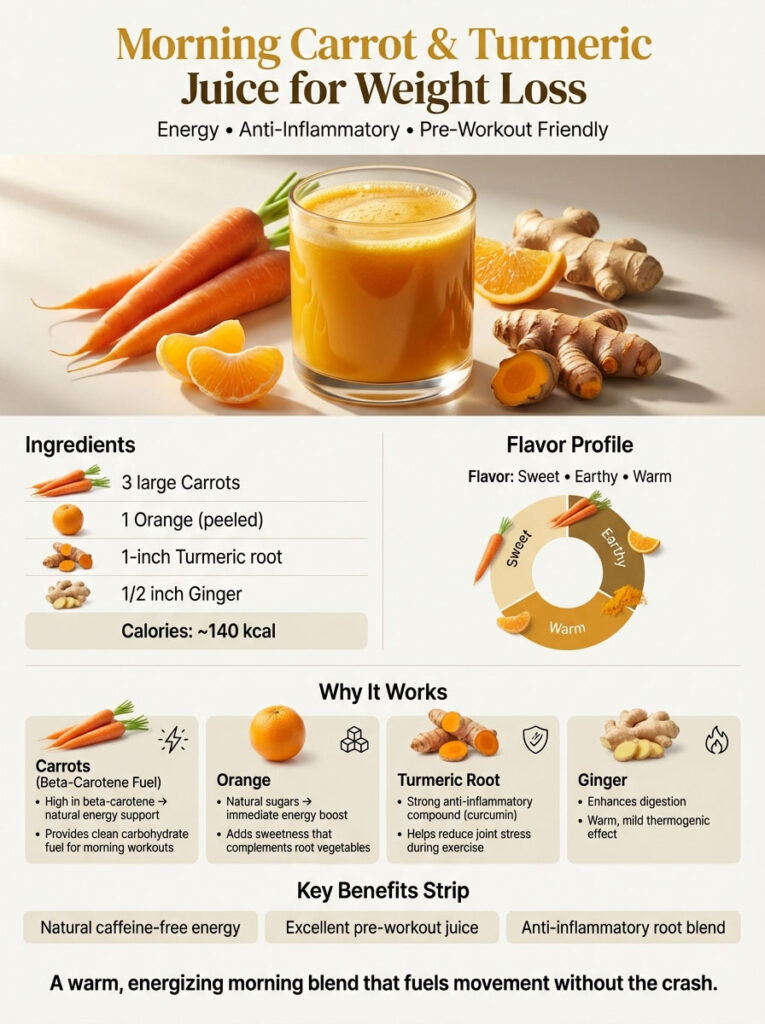 Morning Carrot & Turmeric Juice for Weight Loss (Energy)