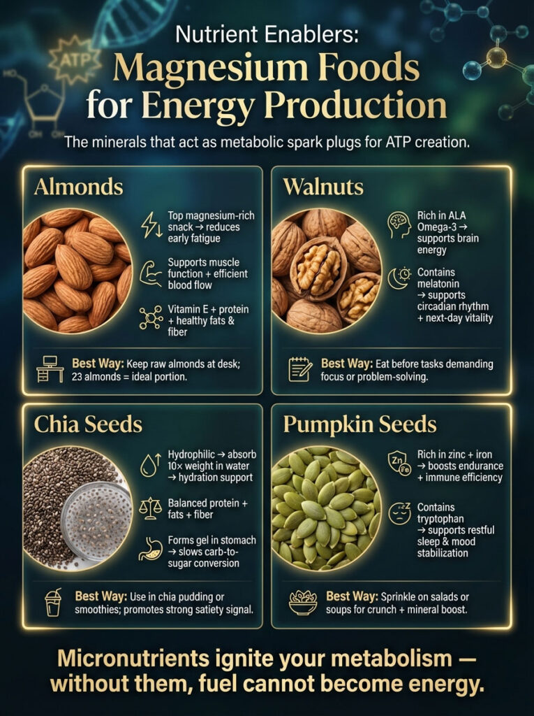 Nutrient Enablers: Magnesium Foods for Energy Production