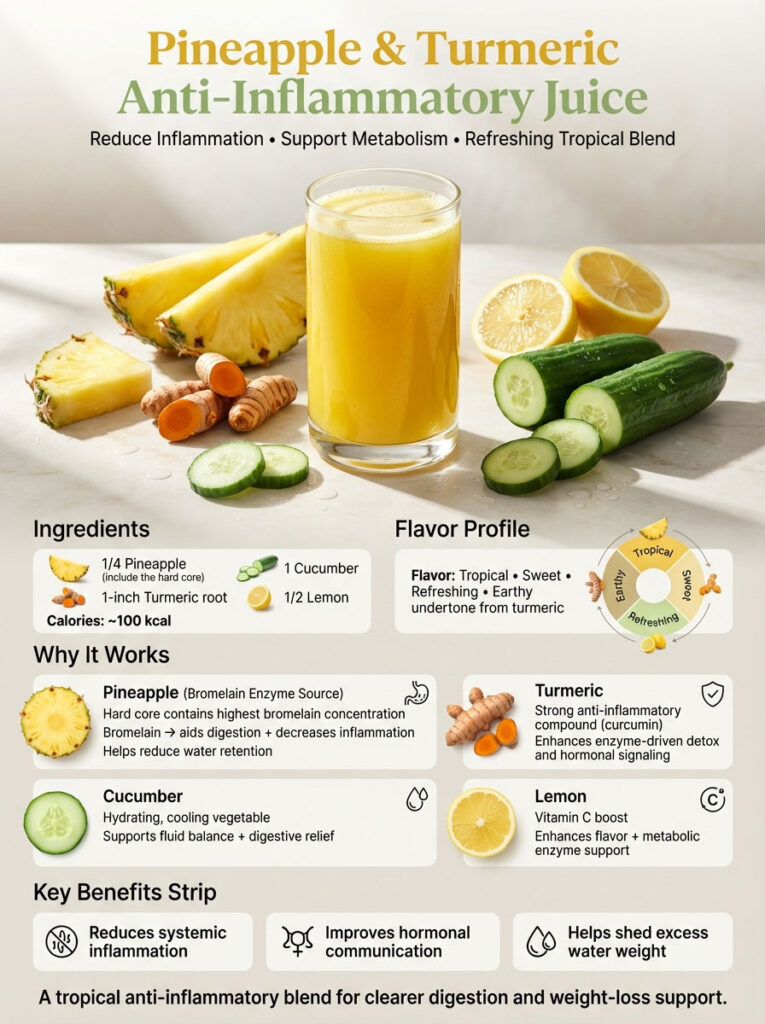 Pineapple & Turmeric Anti-Inflammatory Juice for Weight Loss