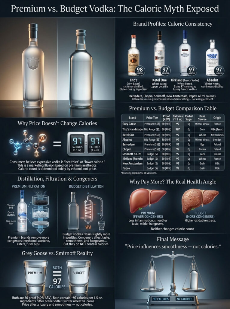 Premium vs. Budget Vodka Comparison: The Calorie Myth