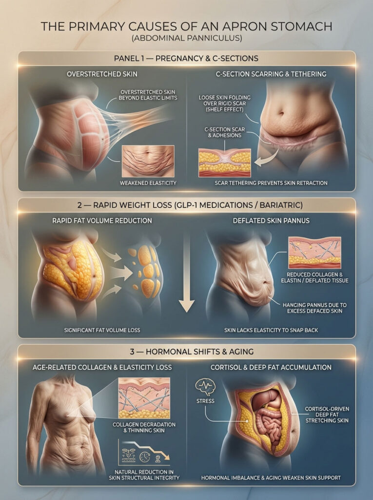 Primary Causes of Apron Stomach