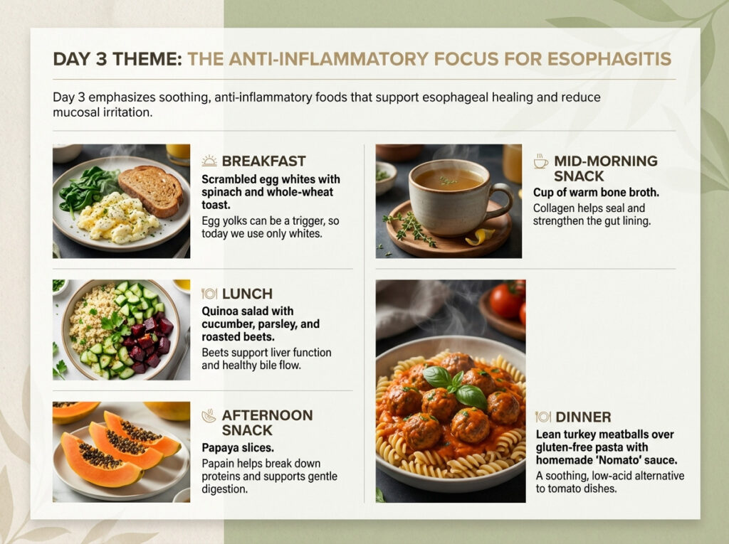 Day 3 Meal Plan: The Anti-Inflammatory Focus for Esophagitis