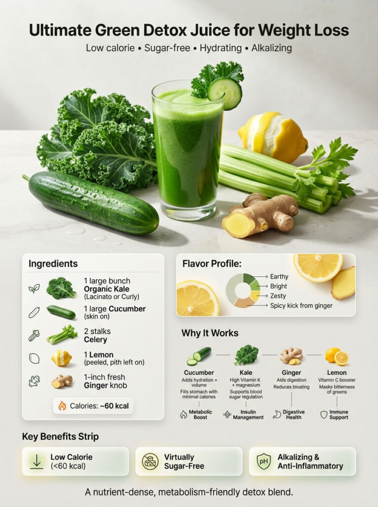 The Ultimate Green Detox Juice for Weight Loss (Low Calorie)