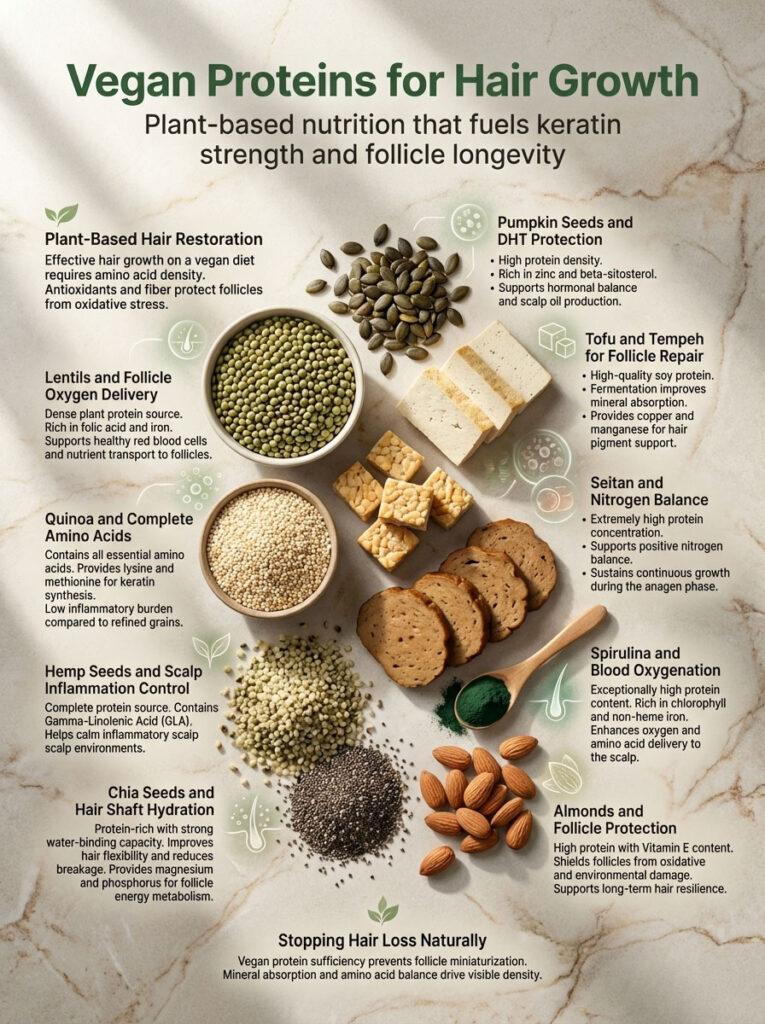 Vegan Protein Sources for Hair Growth and Stopping Hair Loss Naturally