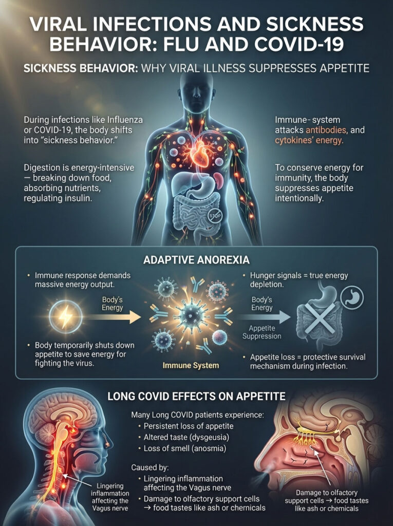Viral Infections and Sickness Behavior: Flu and COVID-19
