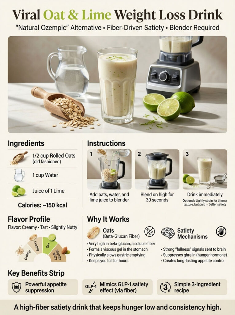 Viral Oat & Lime Weight Loss Drink ("Natural Ozempic" Alternative)