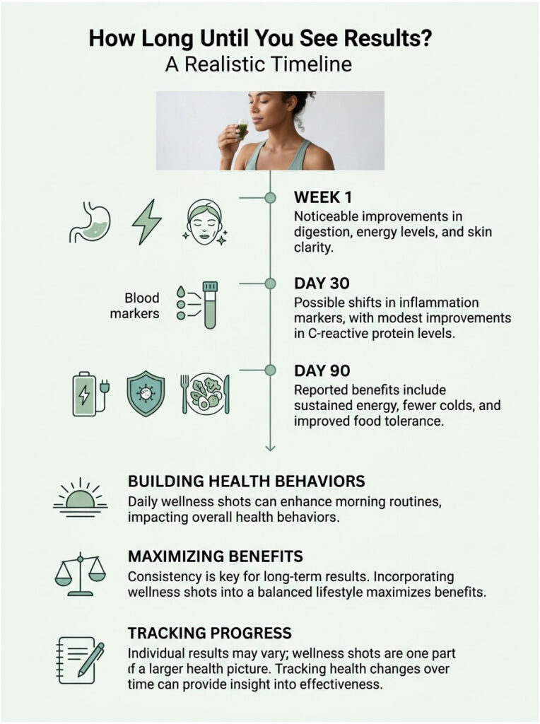 Timeline infographic showing health improvements over 90 days with icons and text for each milestone.