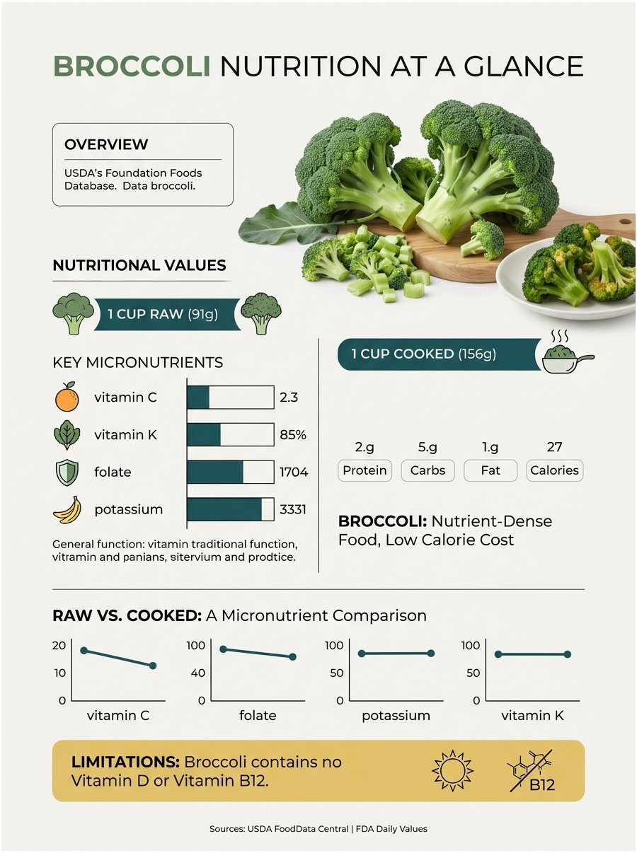 What Vitamins Are in Broccoli? Full Chart and % Daily Value ...